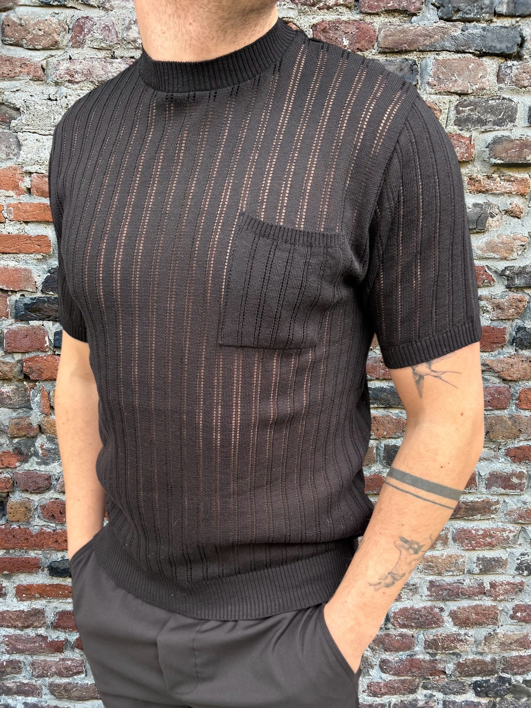 T-shirt Block Eleven Maglia Taschino Nera (11899325382996)