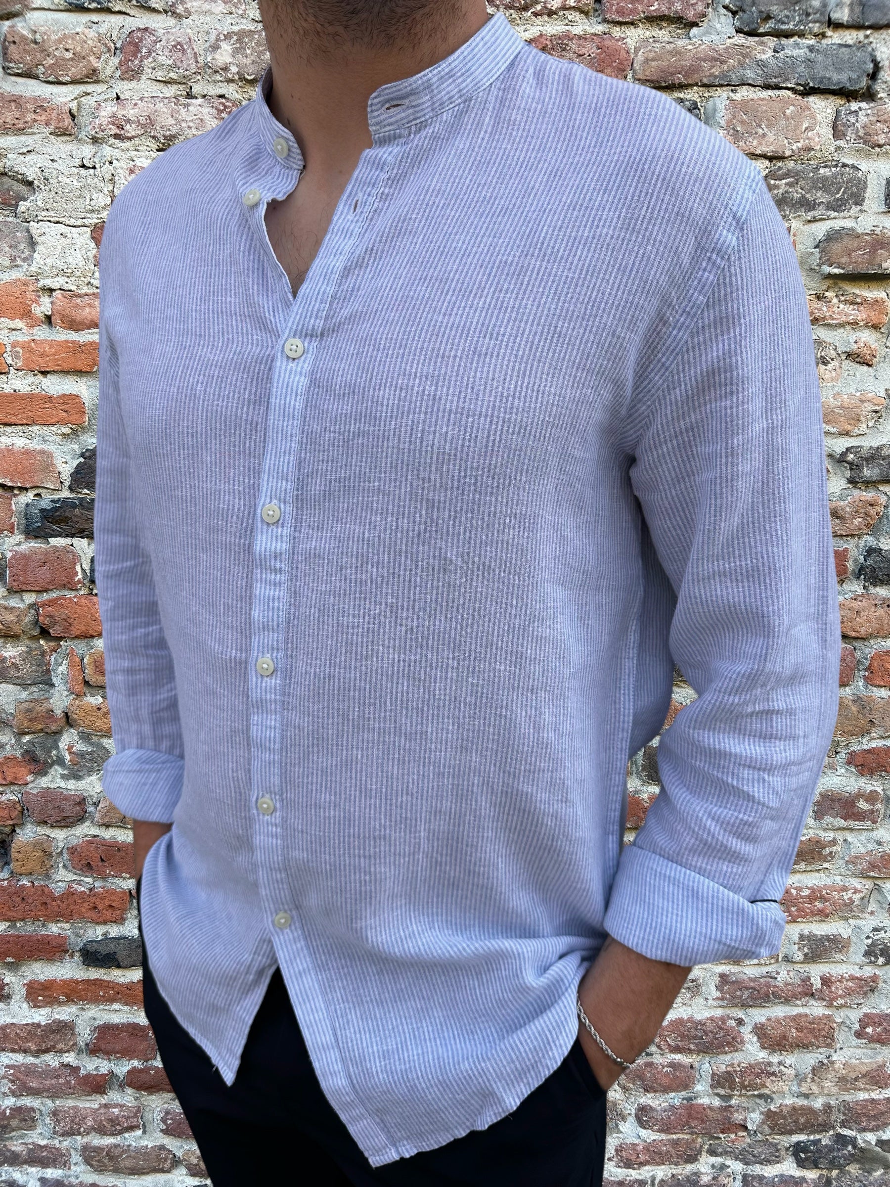 Camicia Block Eleven Microriga Azzurra 193 (9133400228180)