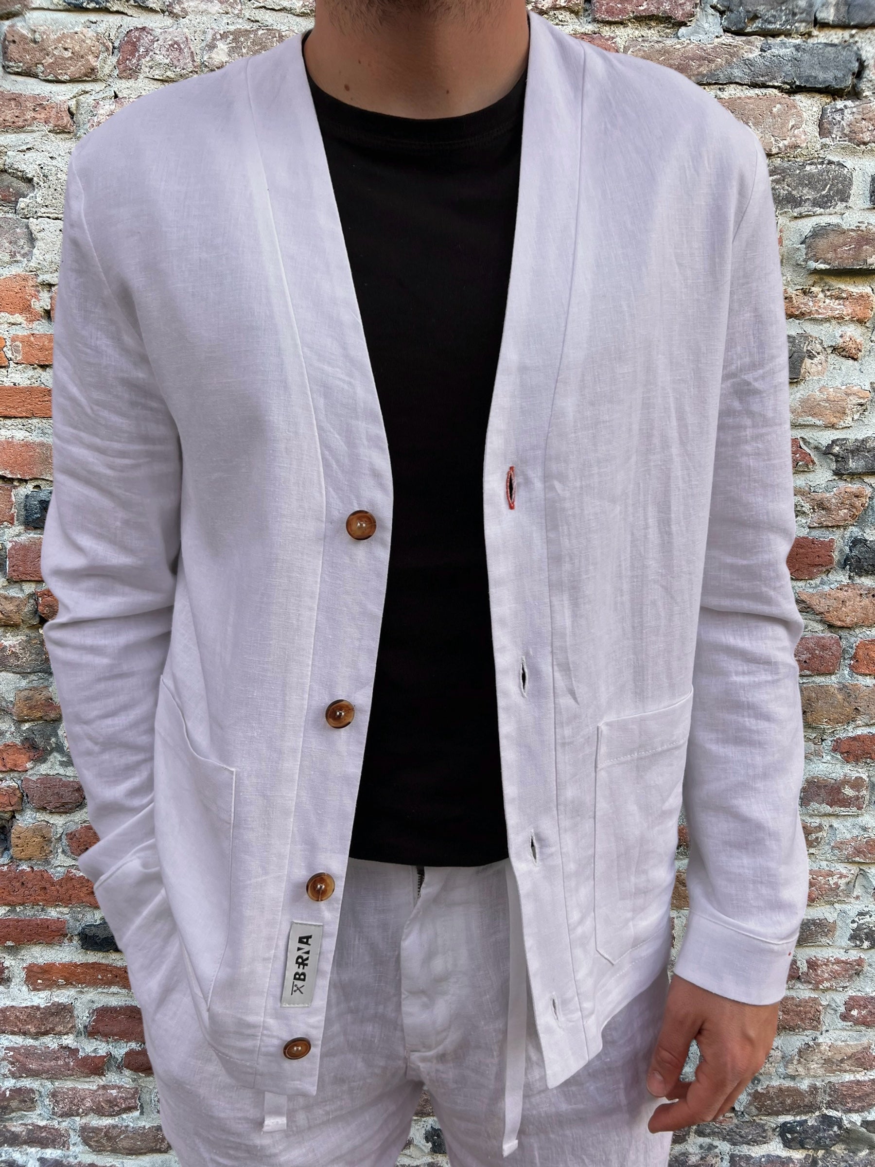 Giacca Berna Scollo V Bianca 3102 (9136957456724)