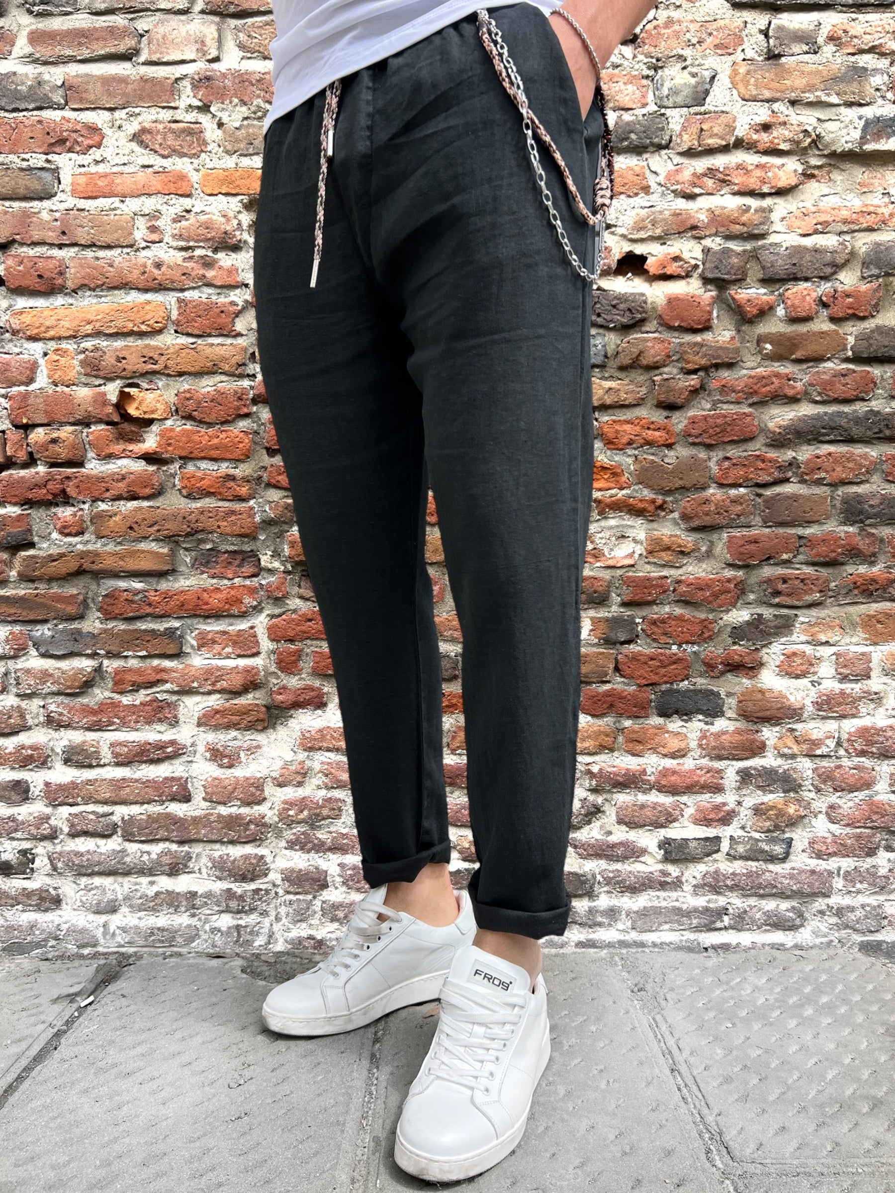 Pantalaccio Gianni Lupo Lino Nero 3270 (11999818056020)