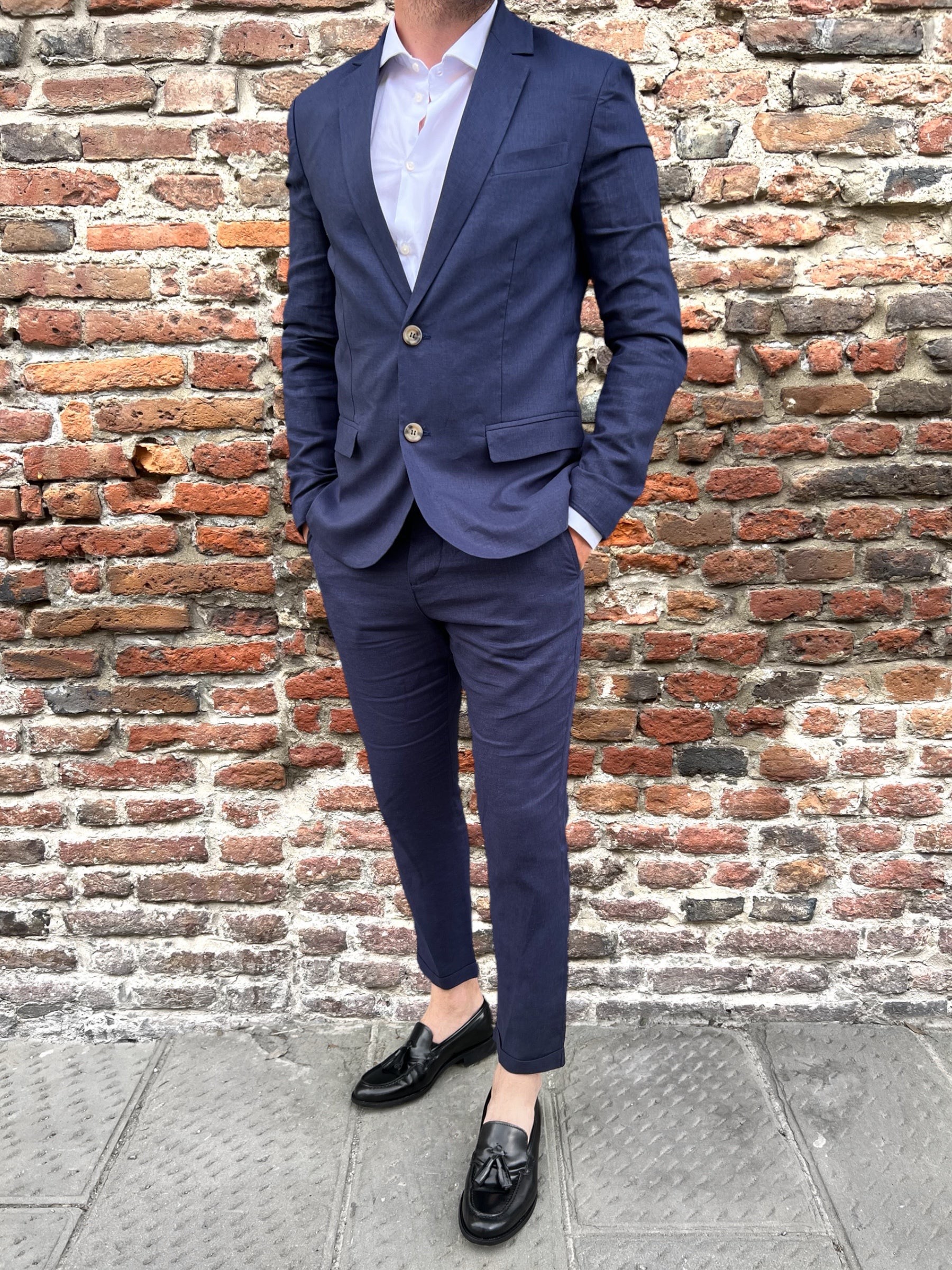 Pantalone Imperial Lino Navy 71 (9191013450068)