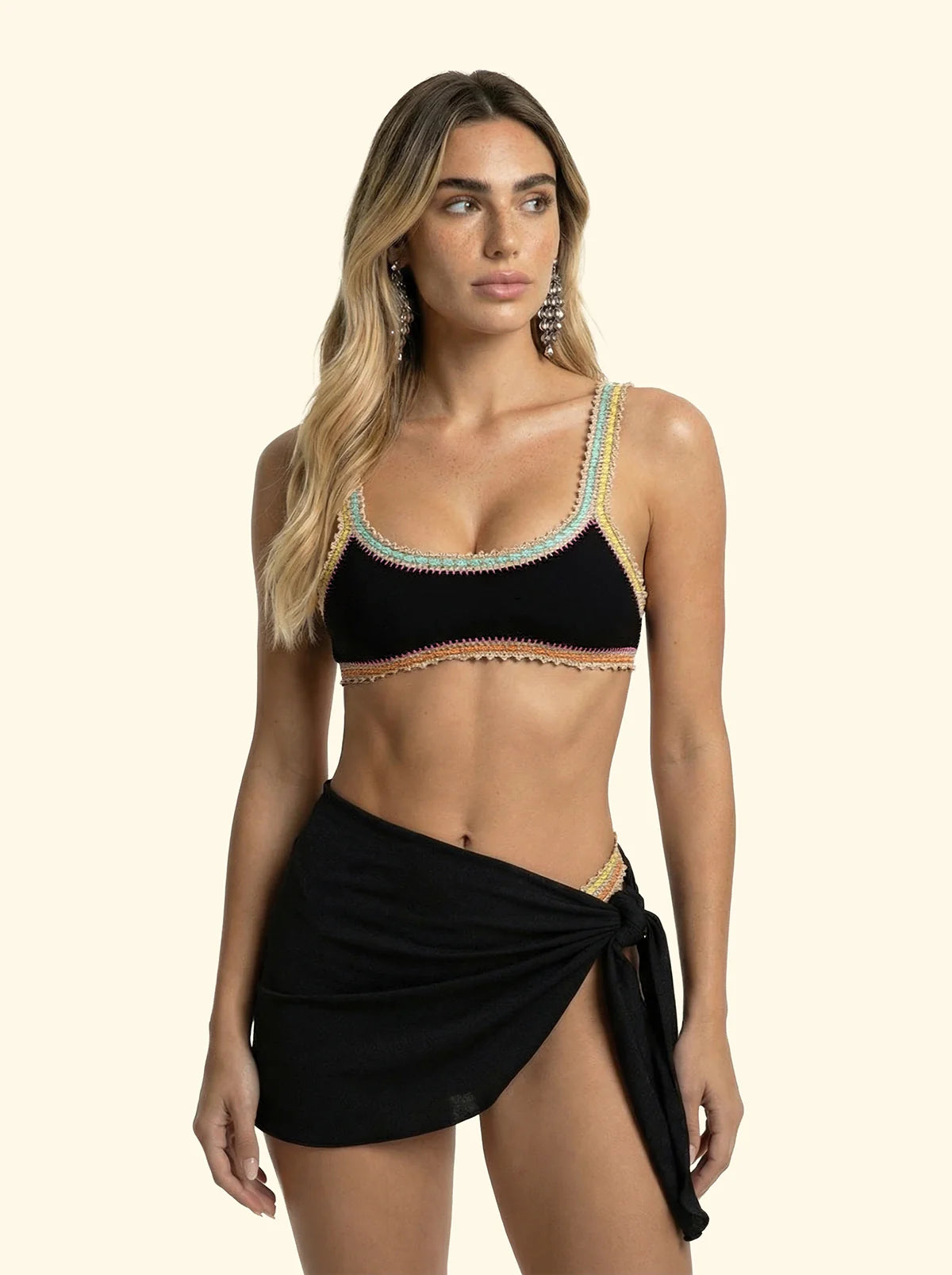 Pareo Corto F**K Nero SW1840-BK