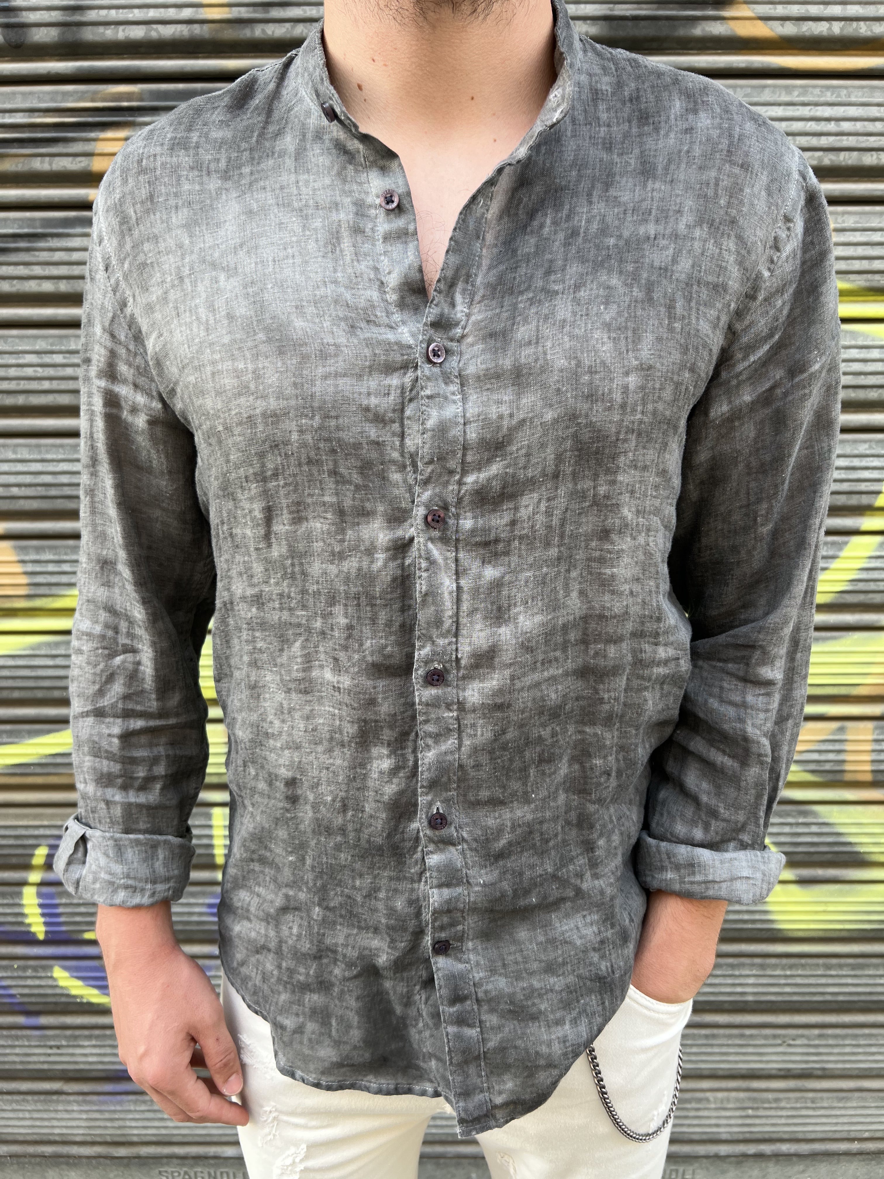 Camicia Over-D Cool Dyeing Nera (6830251049013)
