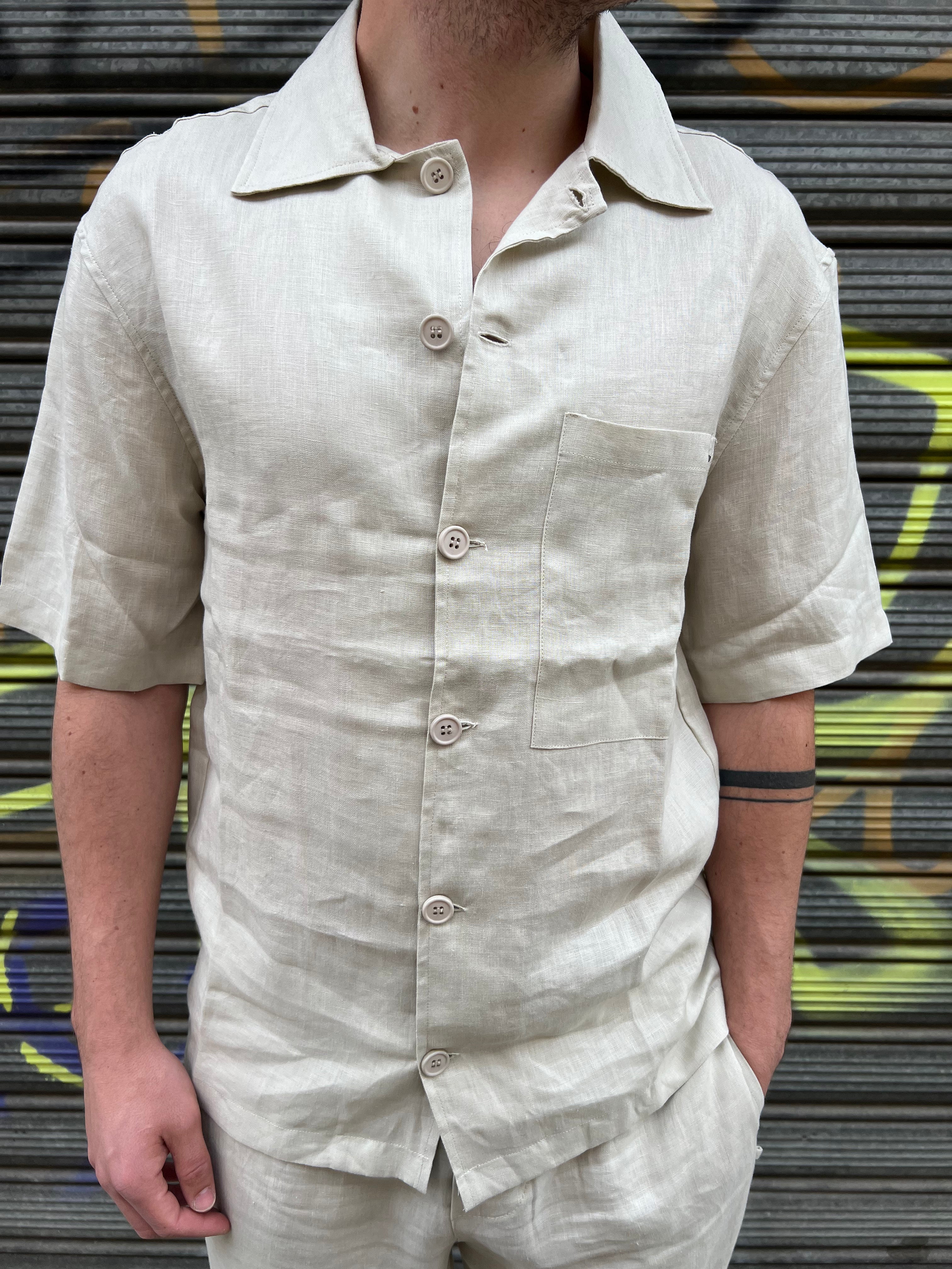 Camicia Why Not Brand Lino Beige (6869923692597)